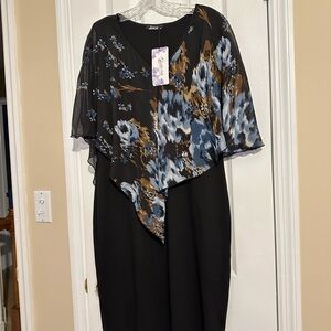 Black chiffon overlay dress CLEARANCE